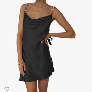 Black dress with rhinestone straps